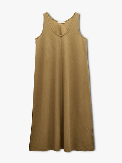 Midi Plain Dress And Flowy