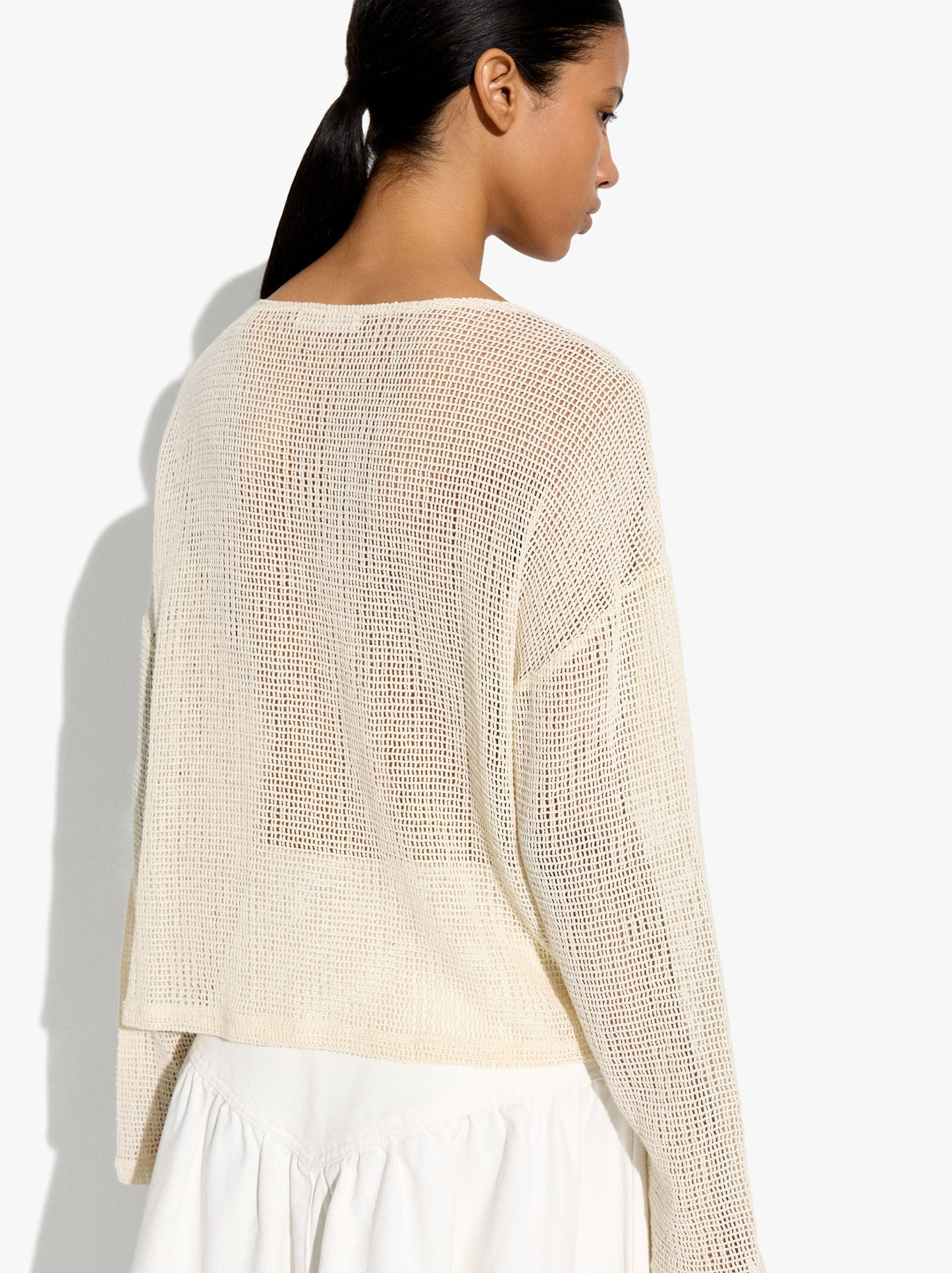 Pointelle Knit Sweater 100% Cotton