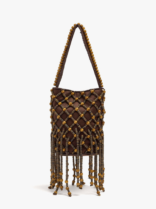 Handbag With Braided Beads