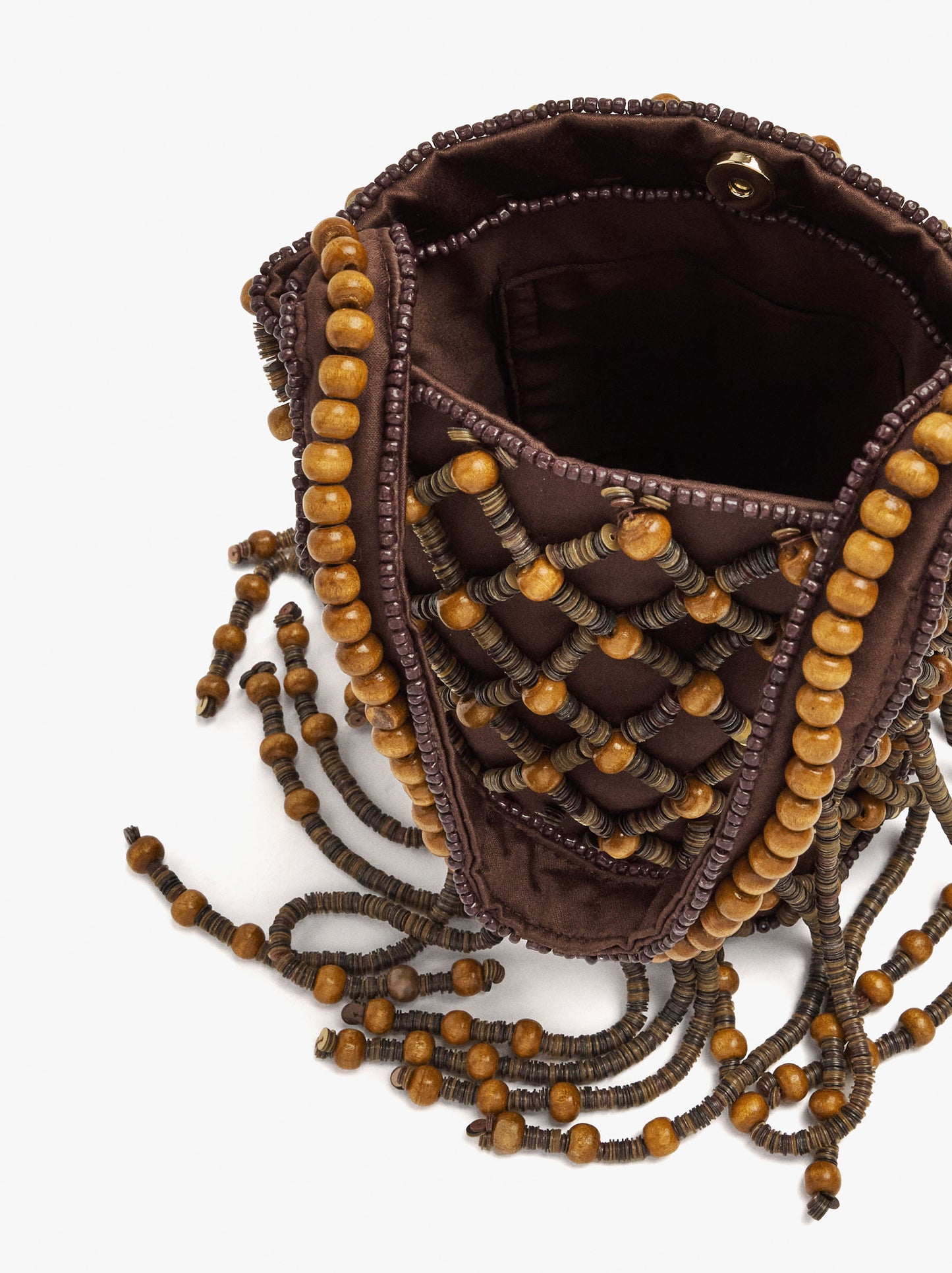 Handbag With Braided Beads