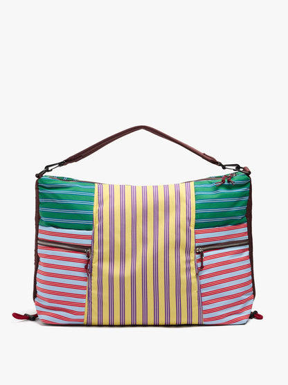 Striped Nylon Sports Bag