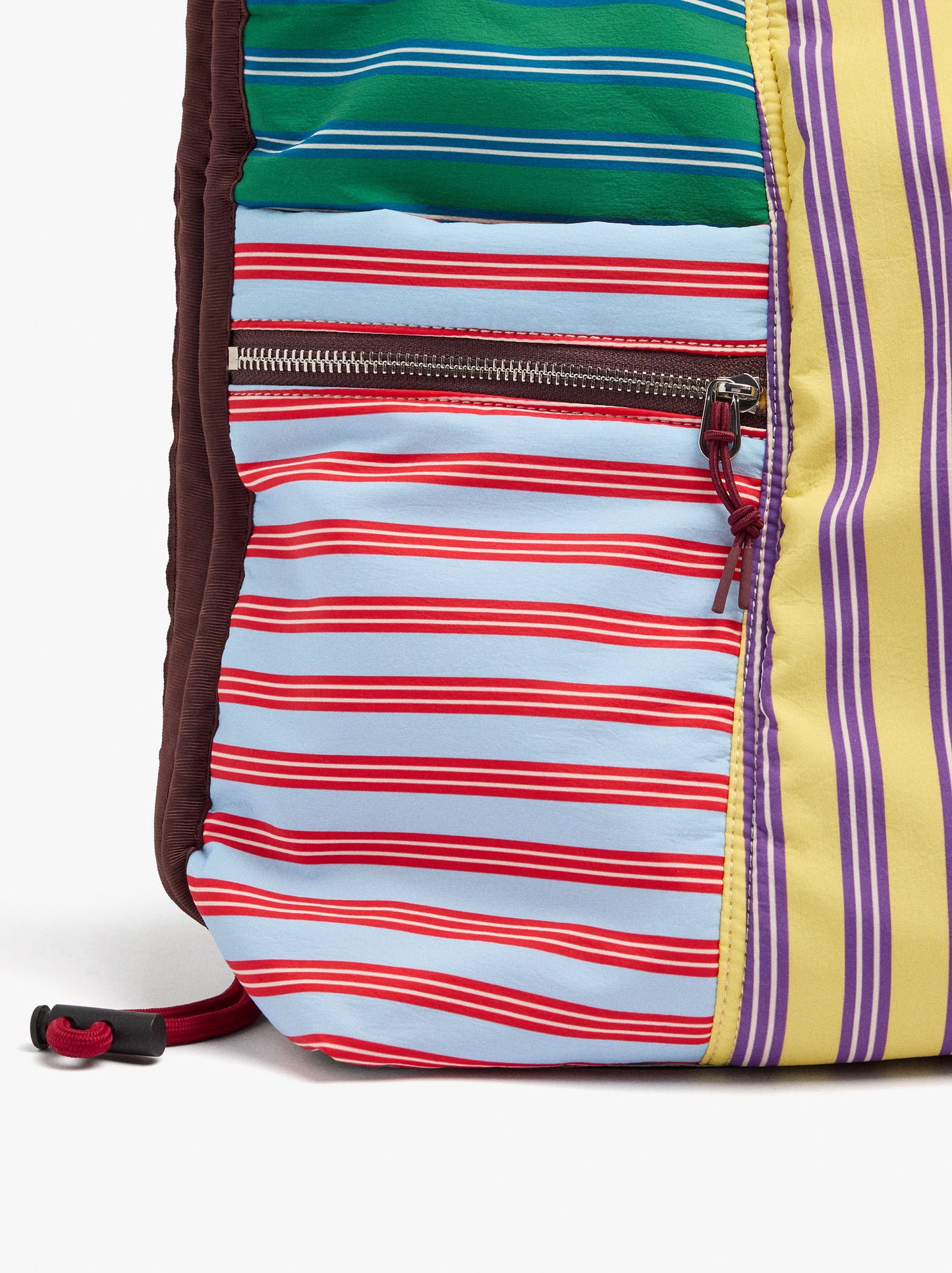 Striped Nylon Sports Bag