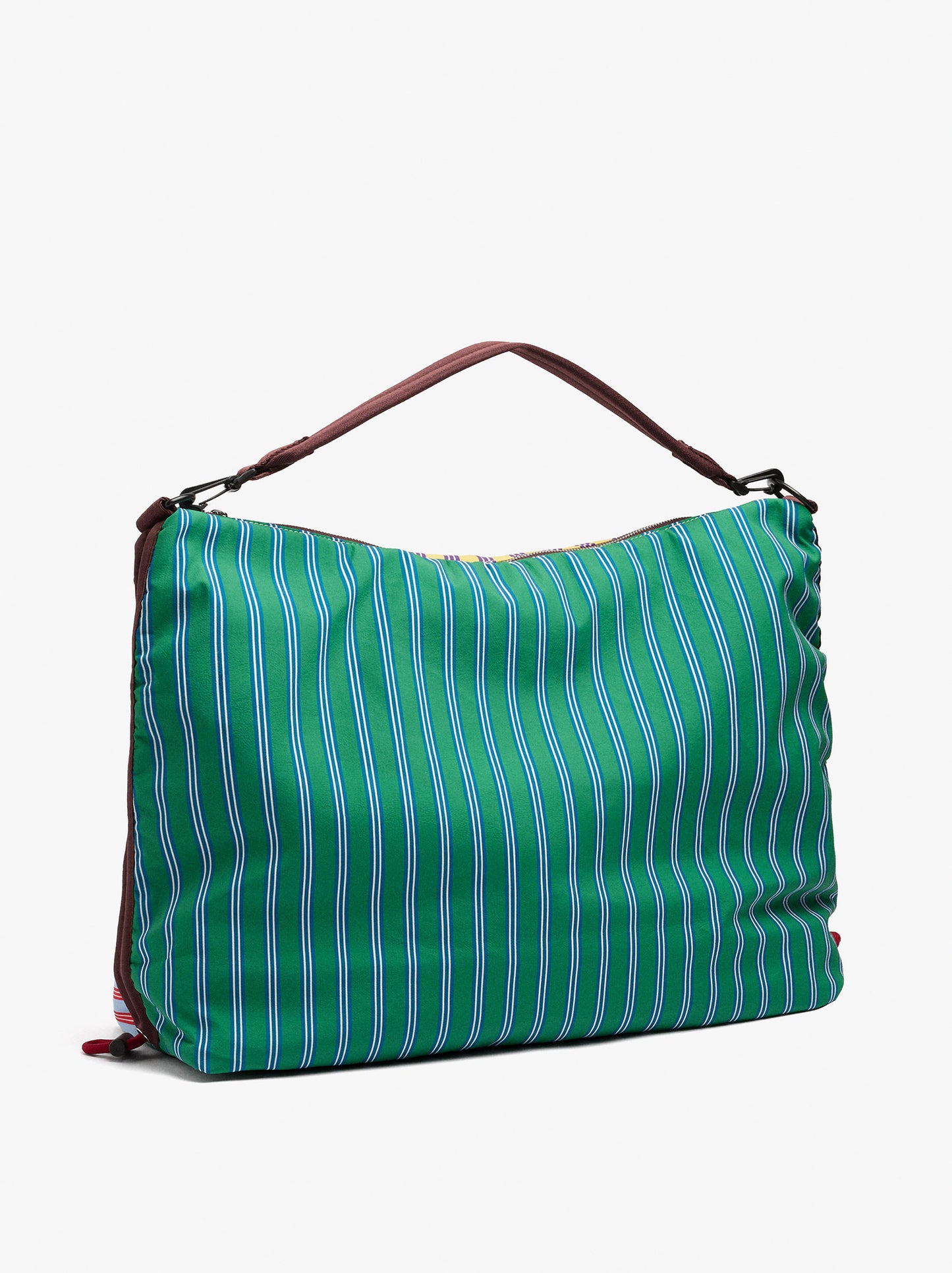 Striped Nylon Sports Bag