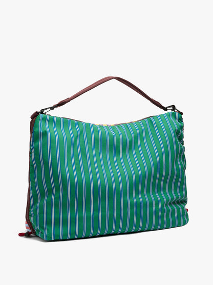 Striped Nylon Sports Bag