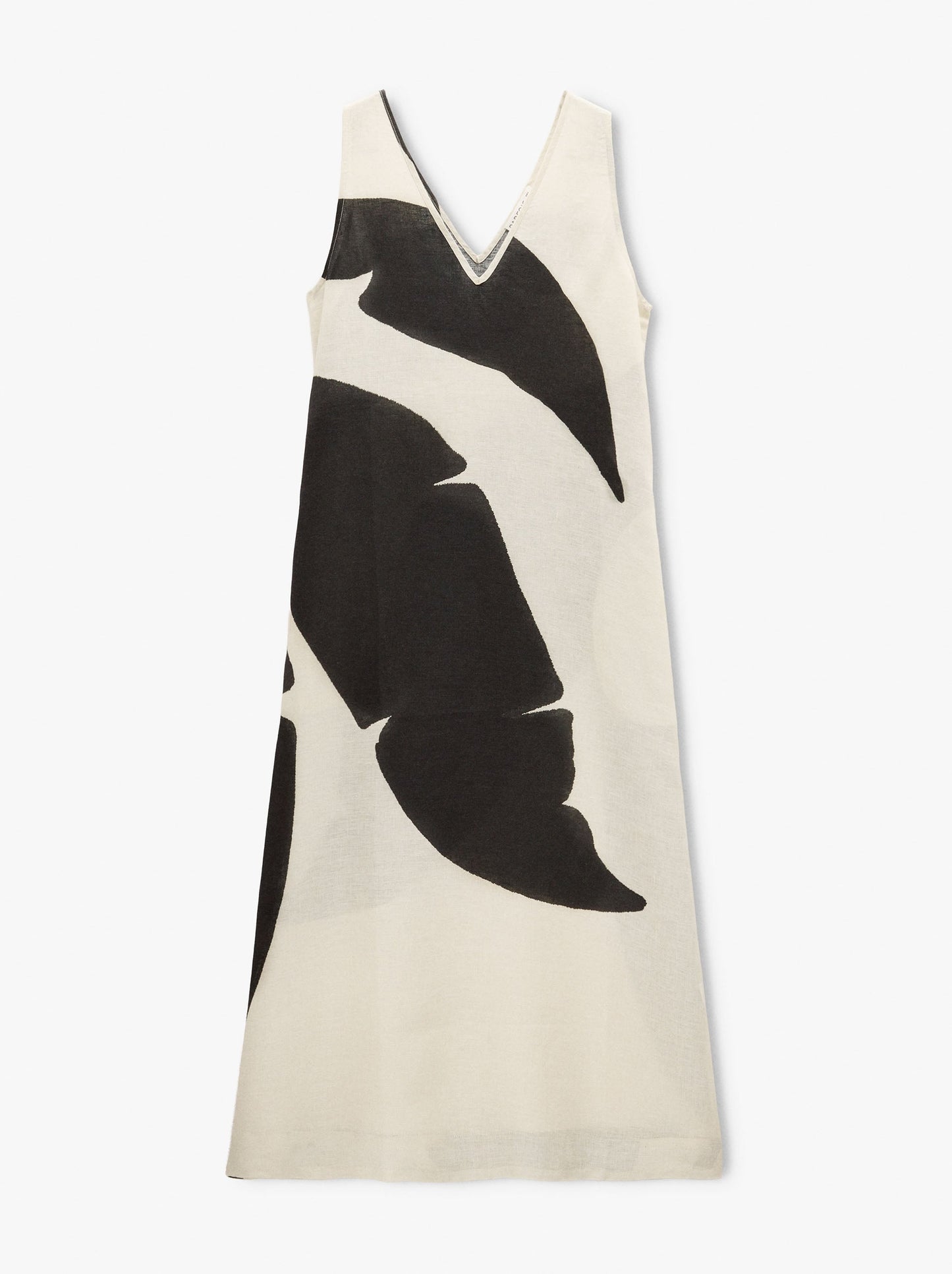 Long Printed Dress 100% Linen