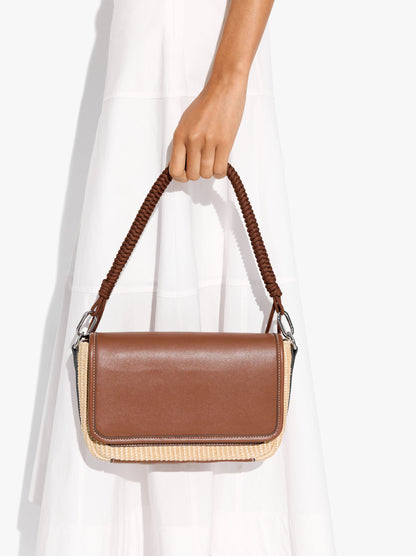 Handbag With Crossbody Bag Paper Straw Effect