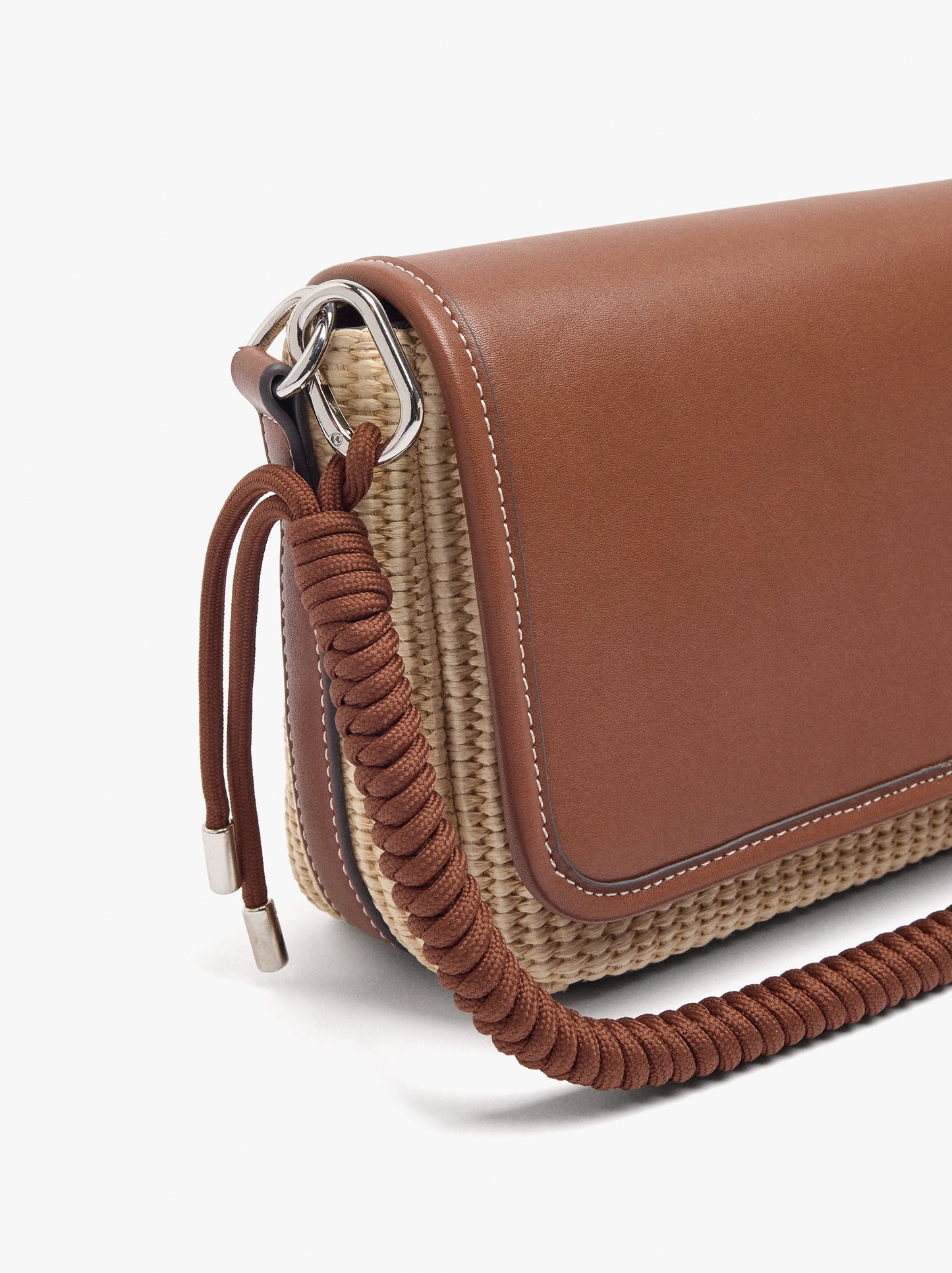 Handbag With Crossbody Bag Paper Straw Effect