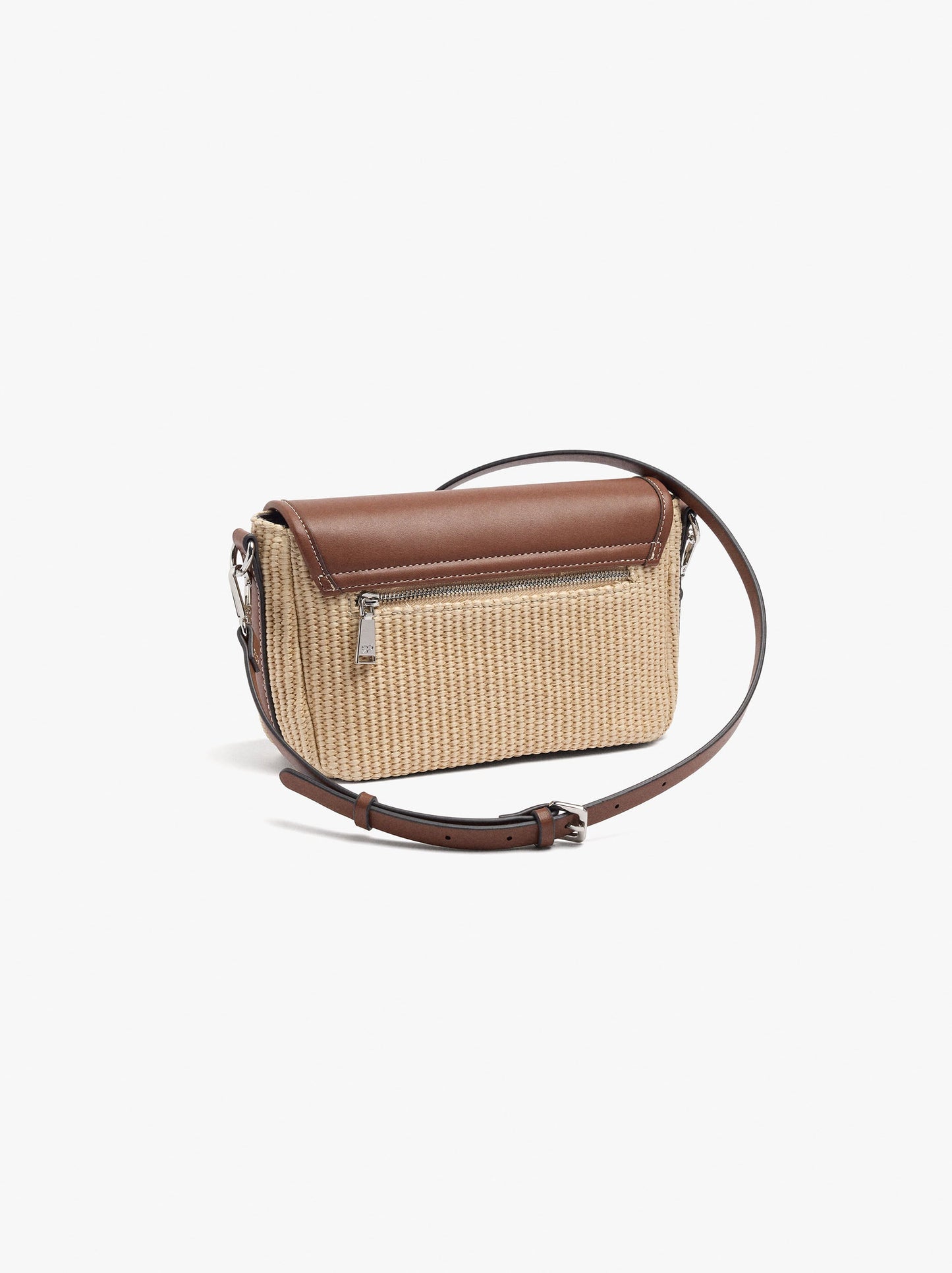 Handbag With Crossbody Bag Paper Straw Effect