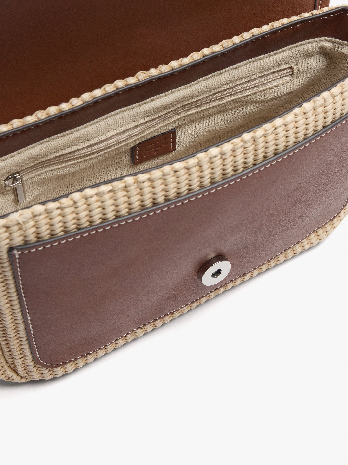 Handbag With Crossbody Bag Paper Straw Effect