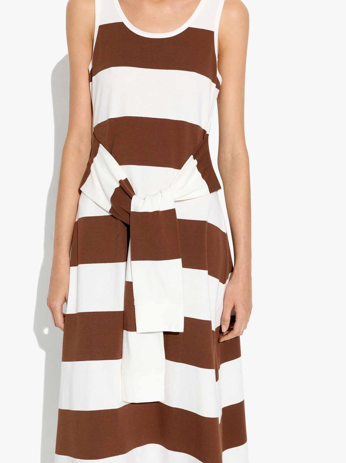 Midi Dress With Stripes 100% Cotton