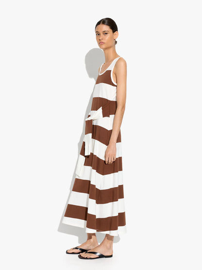 Midi Dress With Stripes 100% Cotton