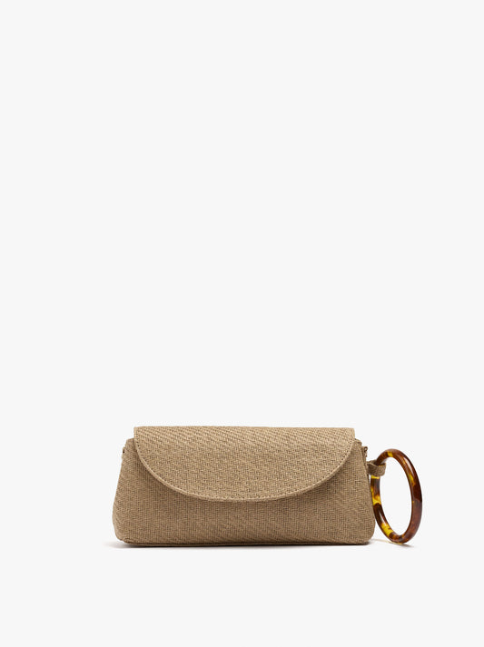 Envelope Handbag Paper Straw Effect With Hoop