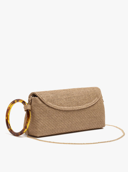 Envelope Handbag Paper Straw Effect With Hoop