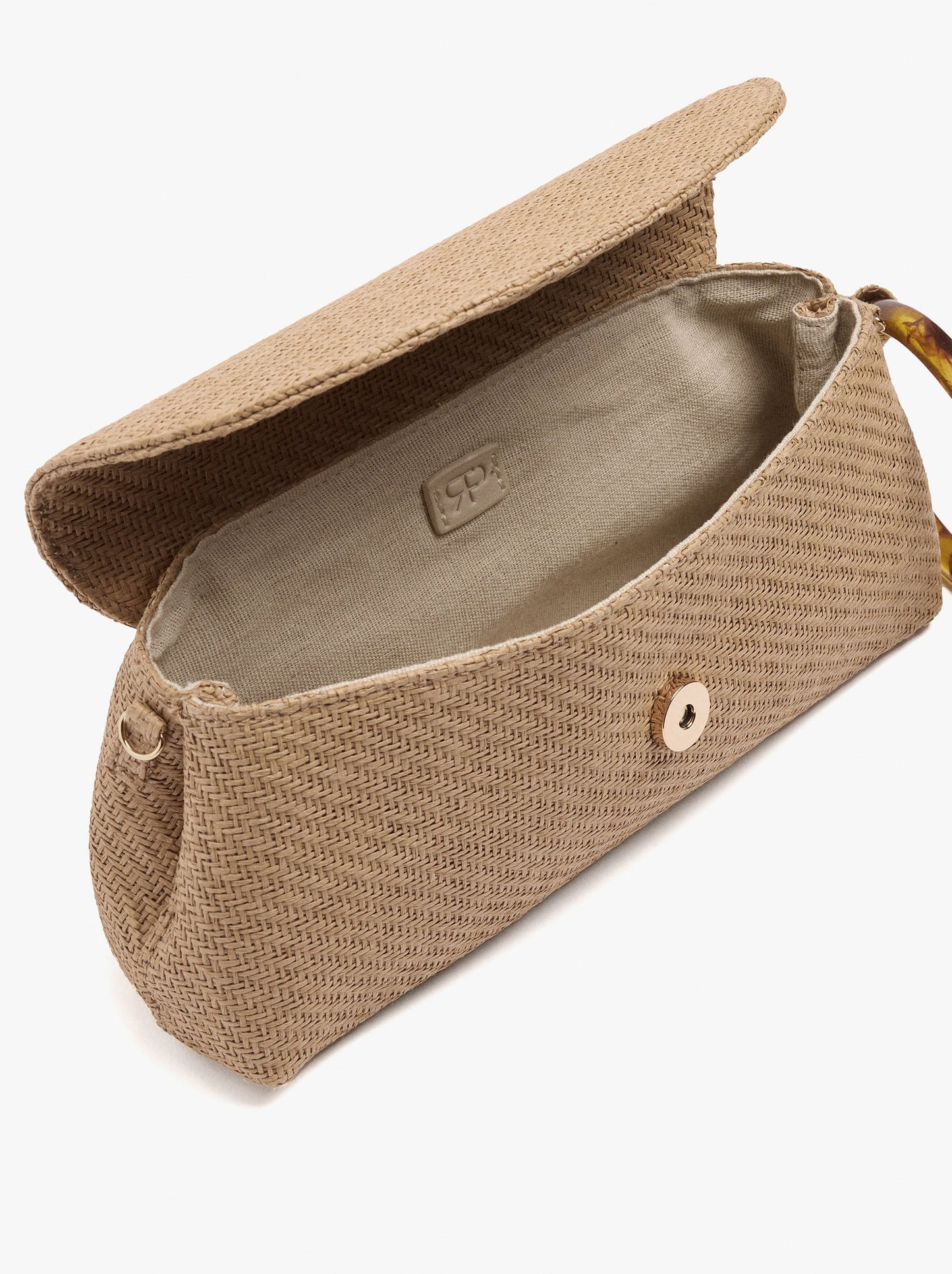 Envelope Handbag Paper Straw Effect With Hoop