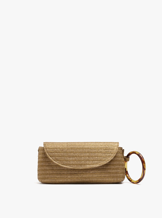 Envelope Handbag Paper Straw Effect With Hoop