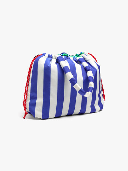 Reversible Nylon Shopper Bag With Stripes