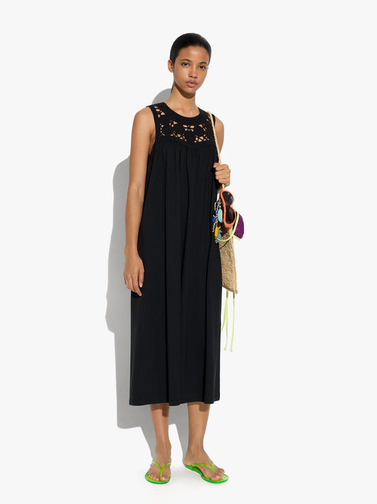 Dress With Cotton Crochet Detail