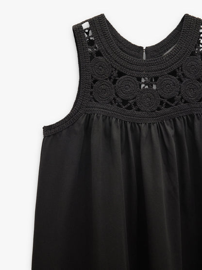 Dress With Cotton Crochet Detail