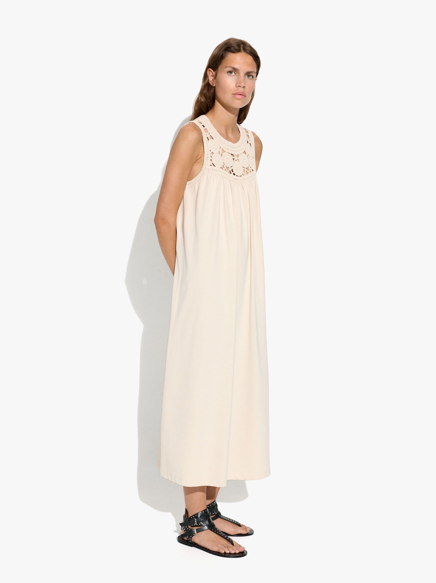 Dress With Cotton Crochet Detail