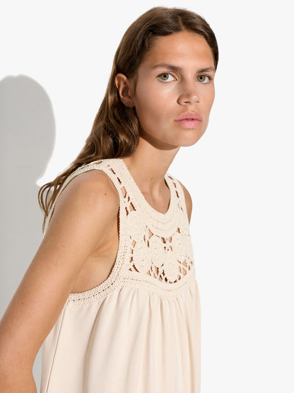 Dress With Cotton Crochet Detail