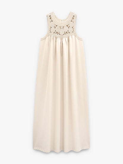 Dress With Cotton Crochet Detail