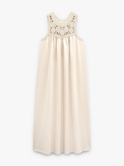 Dress With Cotton Crochet Detail