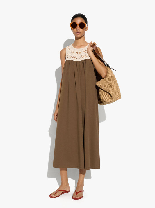 Dress With Cotton Crochet Detail
