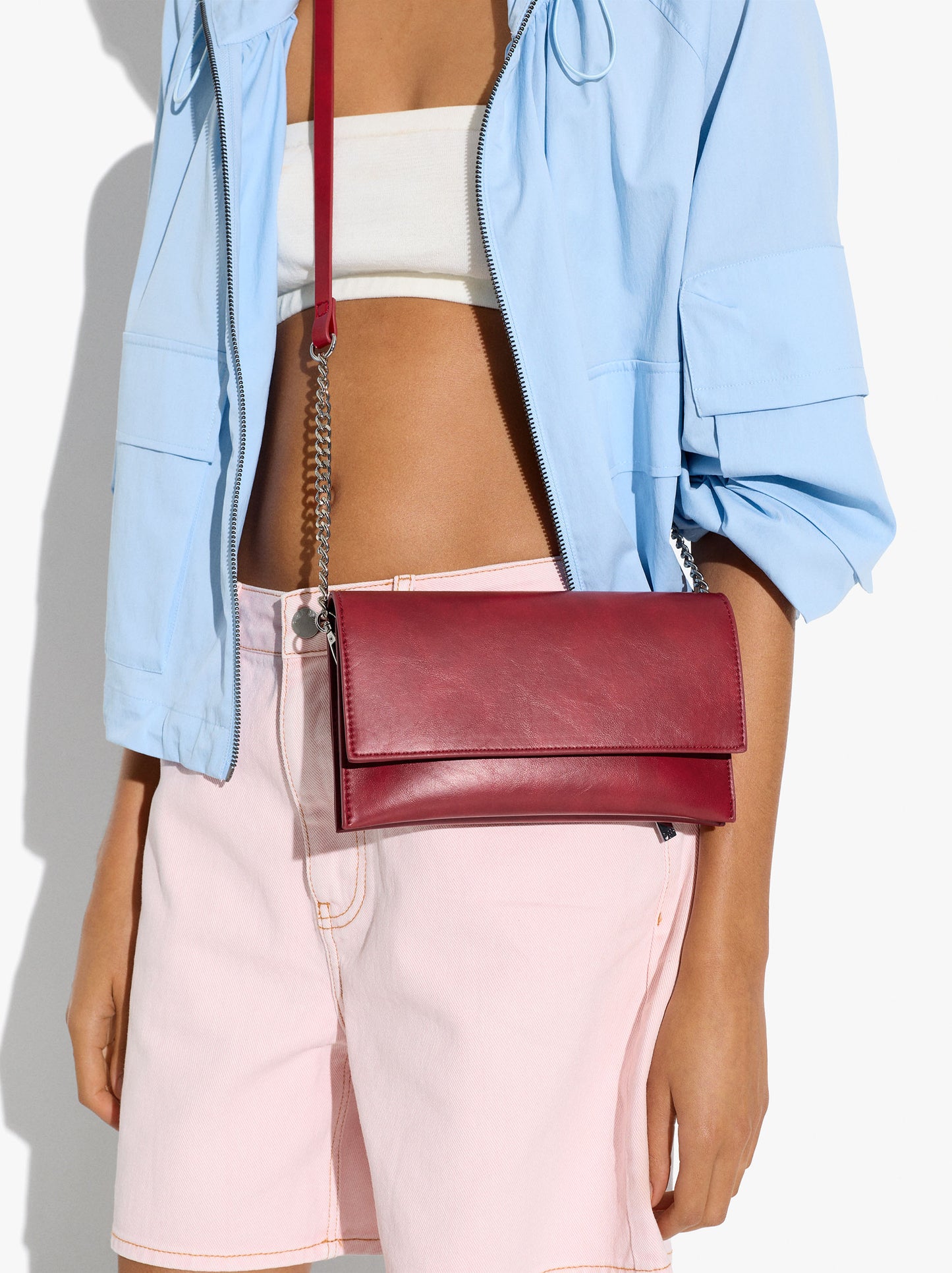 Plain Crossbody Bag With Flap