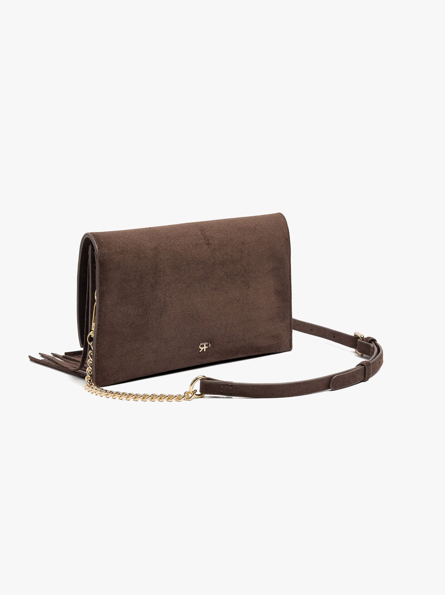Plain Crossbody Bag With Flap And Long Fringes
