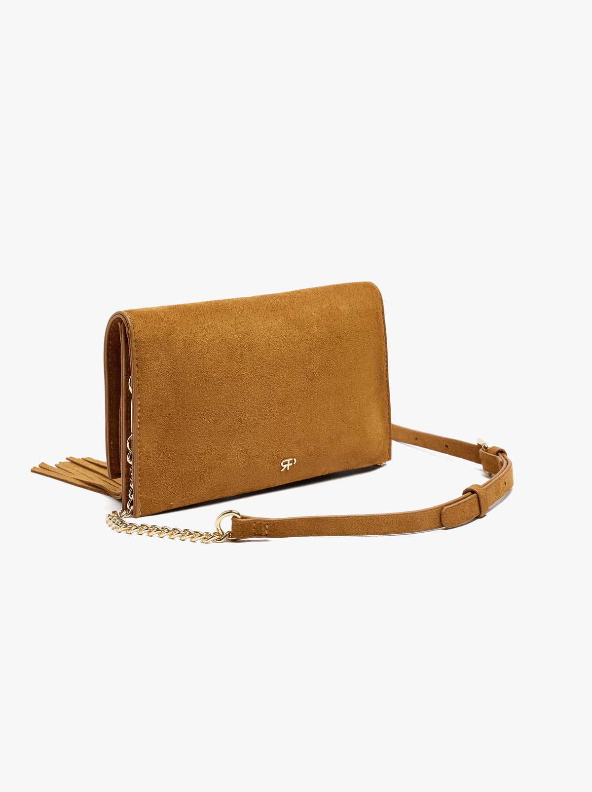 Plain Crossbody Bag With Flap And Long Fringes