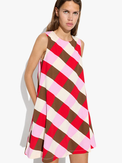 Short Dress With Colourful Squares