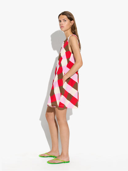 Short Dress With Colourful Squares