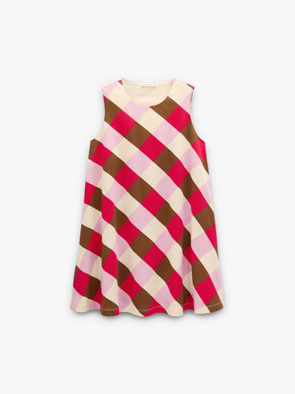 Short Dress With Colourful Squares