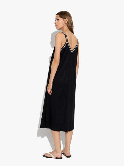 Plain Midi Dress With Straps