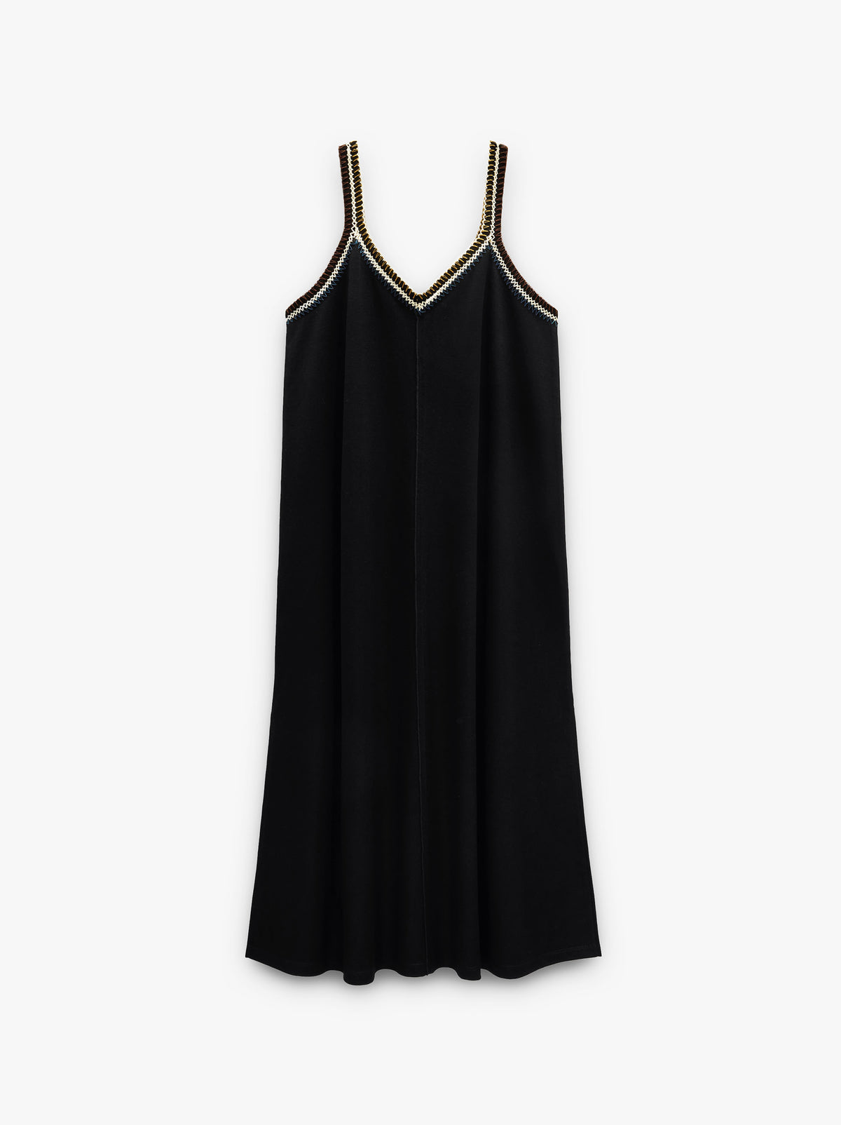 Plain Midi Dress With Straps