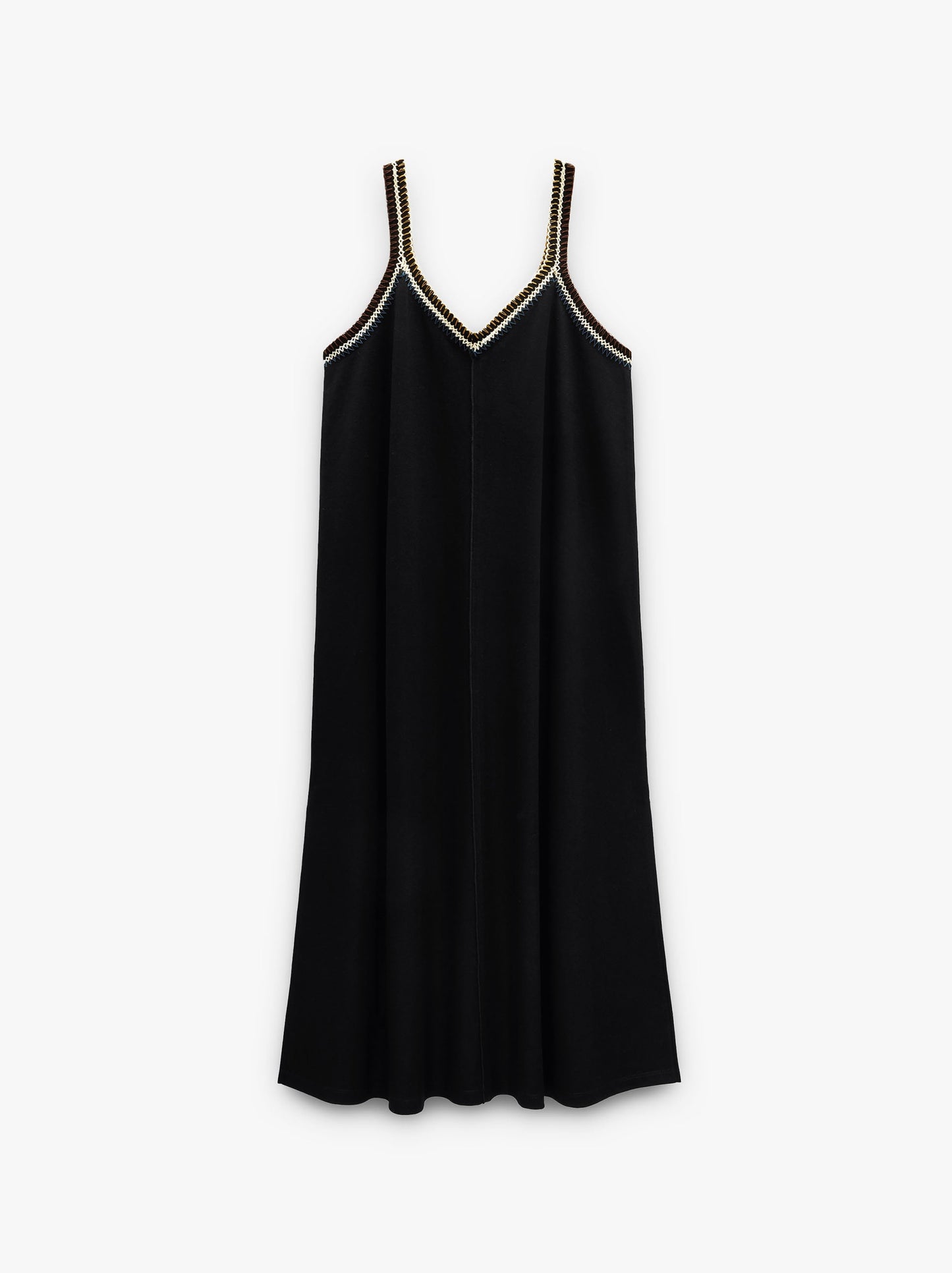 Plain Midi Dress With Straps