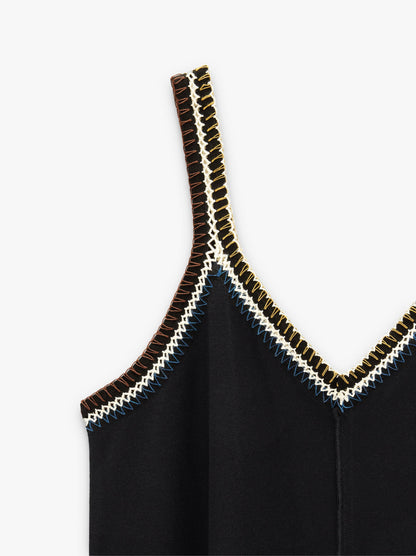 Plain Midi Dress With Straps