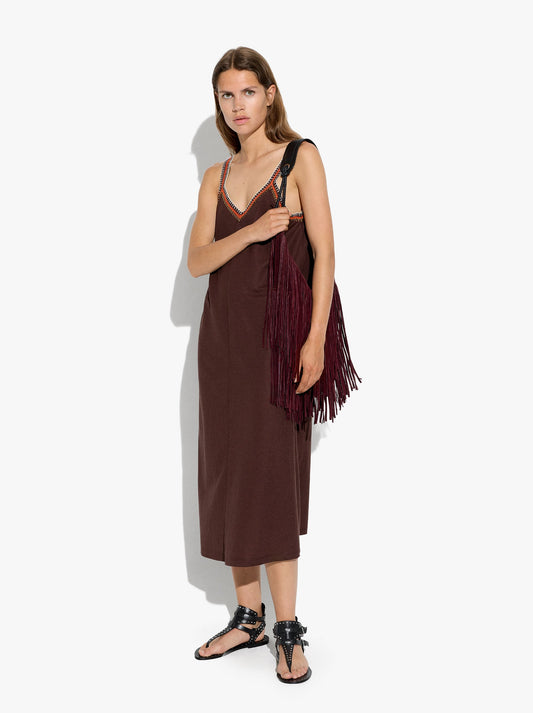 Plain Midi Dress With Straps