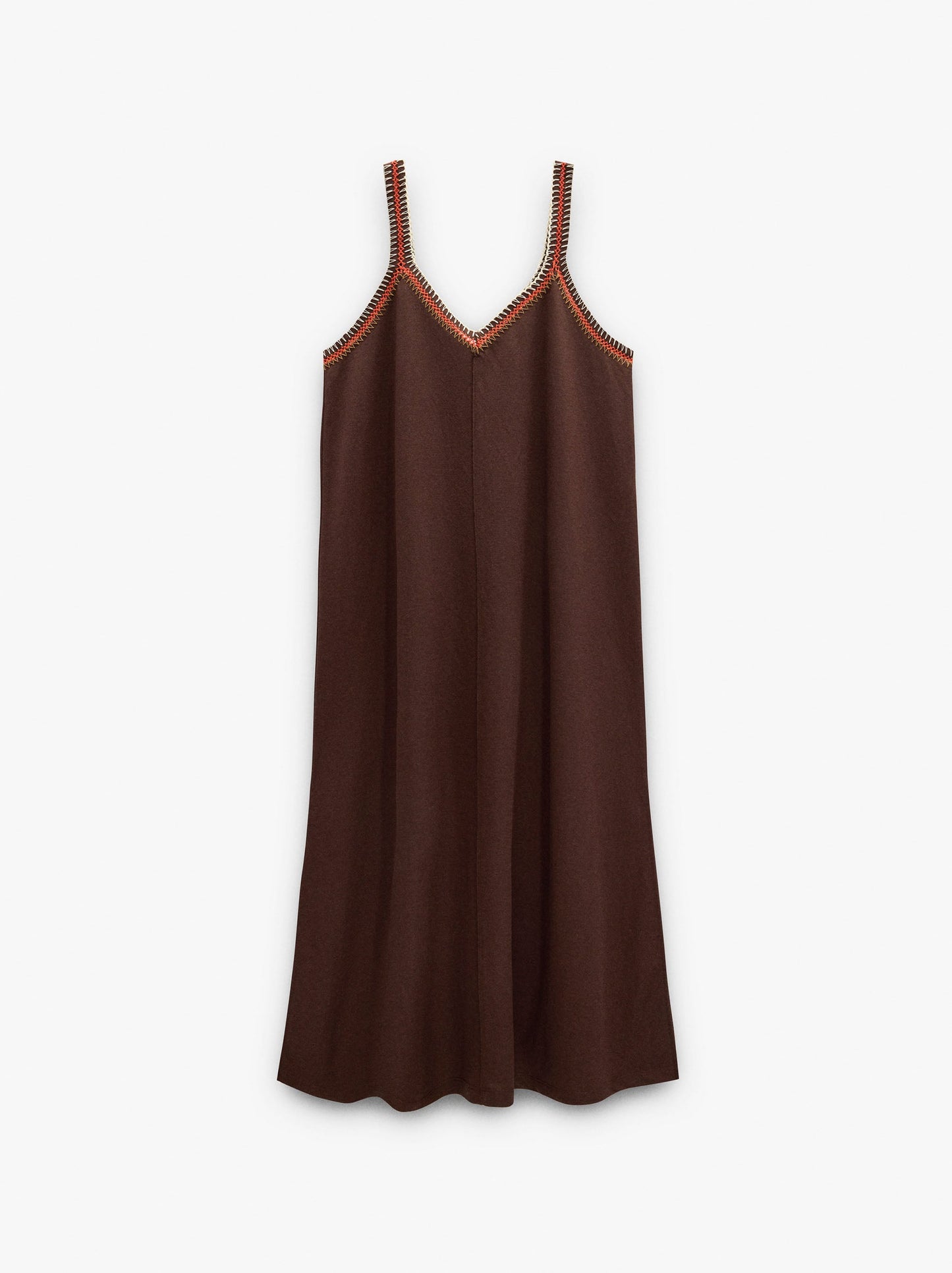 Plain Midi Dress With Straps