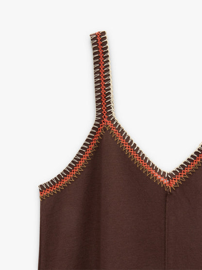Plain Midi Dress With Straps
