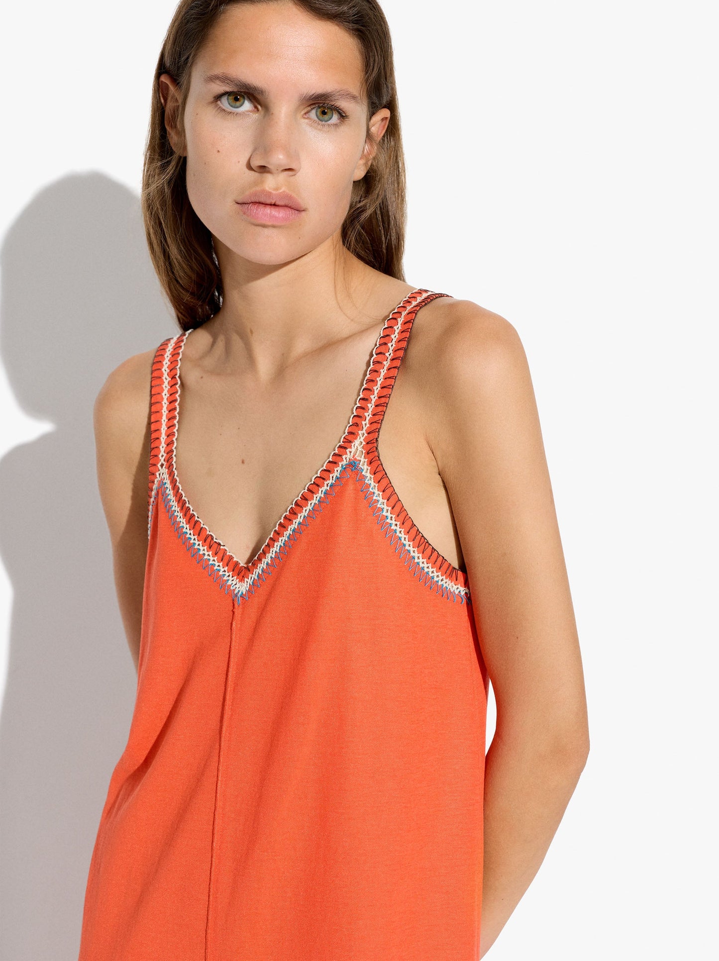 Plain Midi Dress With Straps