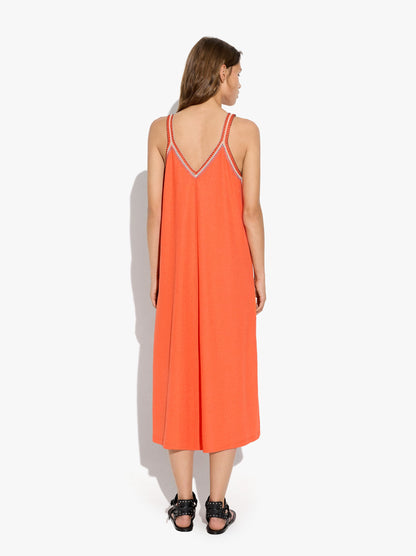 Plain Midi Dress With Straps