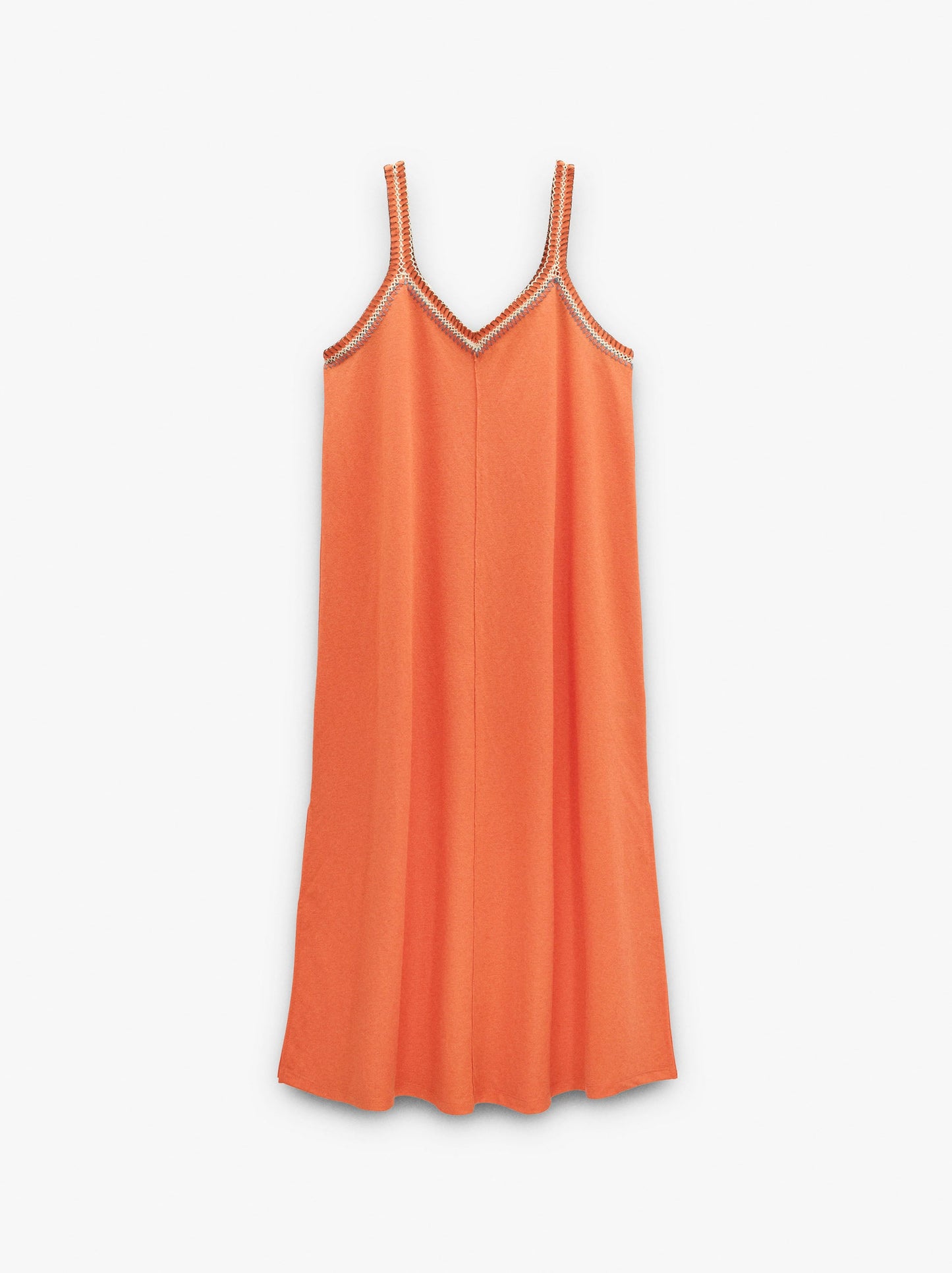 Plain Midi Dress With Straps