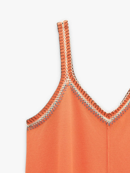 Plain Midi Dress With Straps