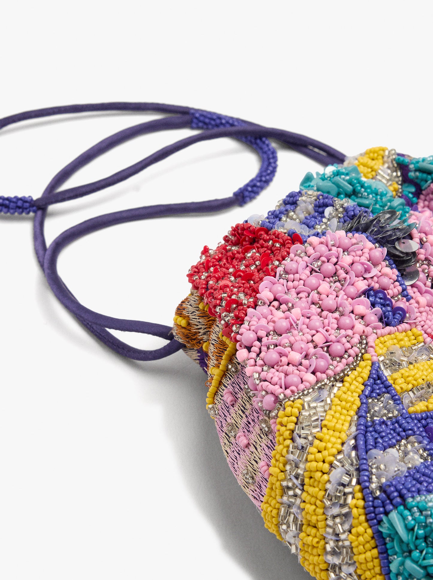 Party Bag With Multicolor Beads And Fringes