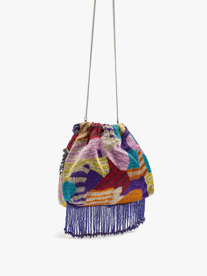 Party Bag With Multicolor Beads And Fringes