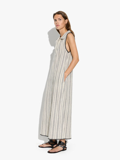 Long Dress With Cotton Stripes