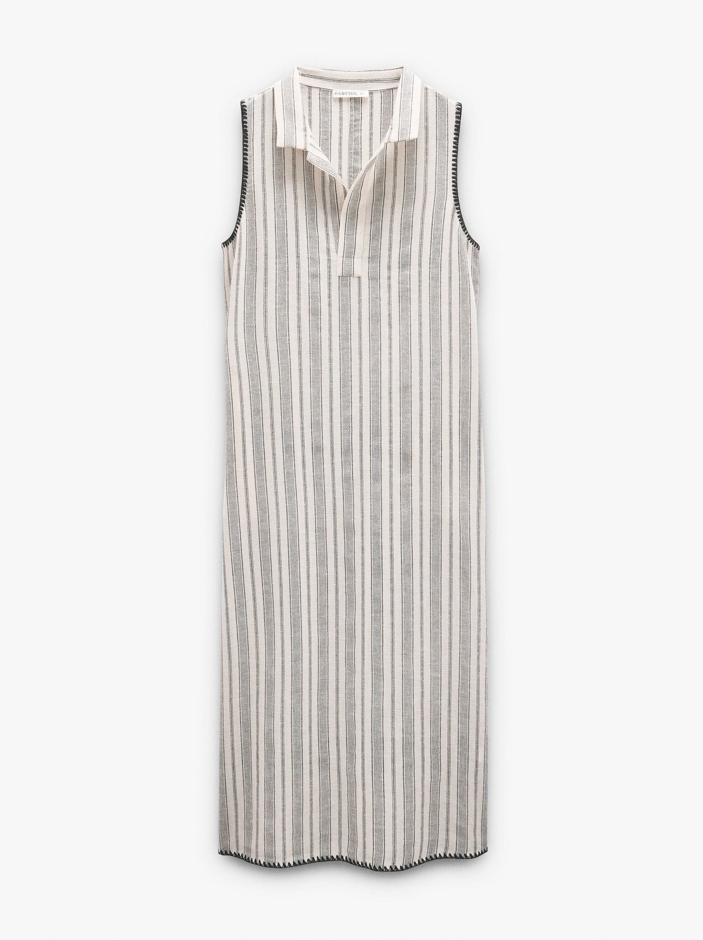 Long Dress With Cotton Stripes