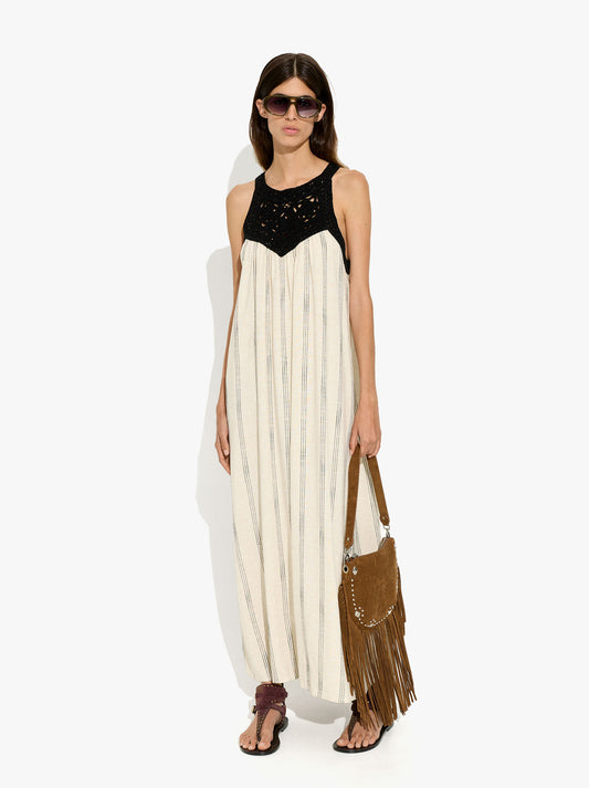 Halter Crochet Dress With Stripes