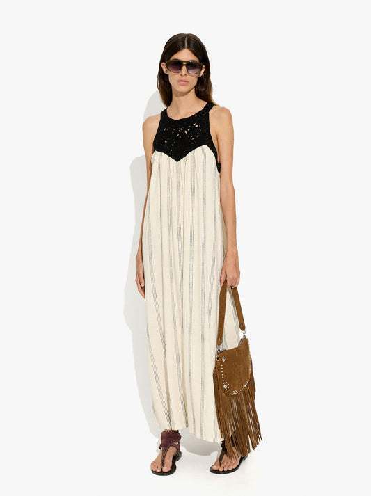 Halter Crochet Dress With Stripes